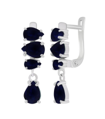 Серебряные серьги с сапфиром – Mirserebra925.ru