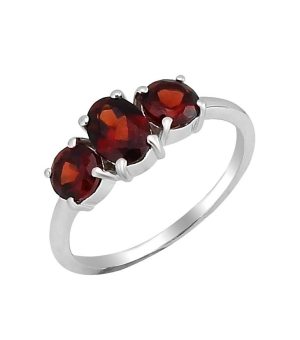 Серебряное кольцо с гранатом – Mirserebra925.ru