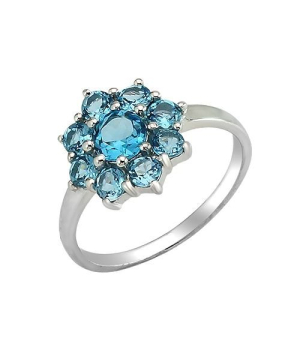 Серебряное кольцо с лондон топазом кварц ‒ Mirserebra925.ru