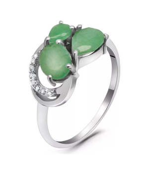 Серебряное кольцо с изумрудом – Mirserebra925.ru