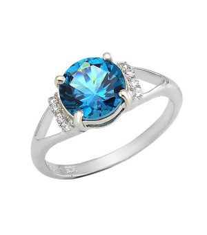 Серебряное кольцо с лондон топазом кварц ‒ Mirserebra925.ru