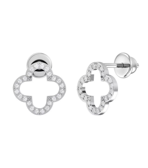 Серебряные серьги с цирконом ‒ Mirserebra925.ru