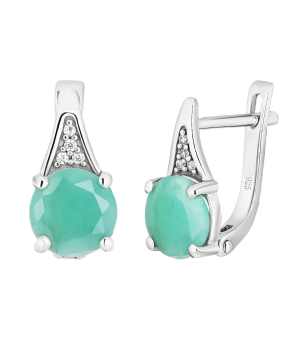 Серебряные серьги с изумрудом – Mirserebra925.ru