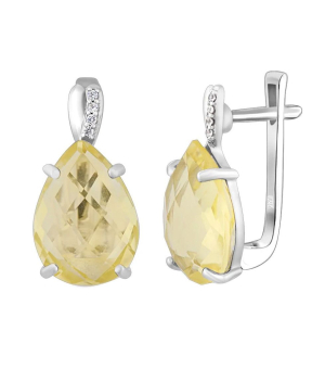 Серебряные серьги с лимонным топазом – Mirserebra925.ru