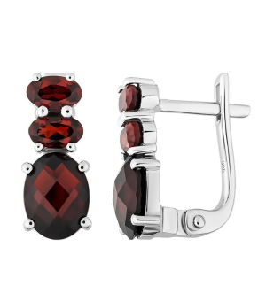 Серебряные серьги с гранатом – Mirserebra925.ru