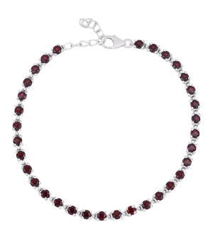 Серебряный браслет с гранатом – Mirserebra925.ru