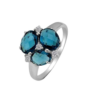 Серебряное кольцо с лондон топазом кварц ‒ Mirserebra925.ru