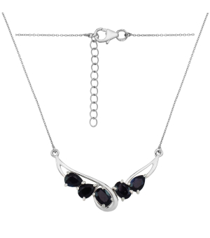 Серебряное колье с сапфирами – Mirserebra925.ru