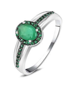 Серебряное кольцо с изумрудом – Mirserebra925.ru