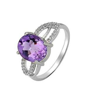 Серебряное кольцо с аметистом ‒ Mirserebra925.ru
