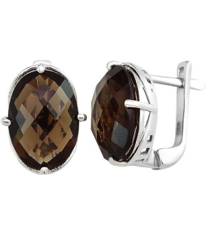 Серебряные серьги с раухтопазом – Mirserebra925.ru