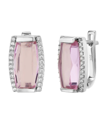 Серебряные серьги с морганитом – Mirserebra925.ru