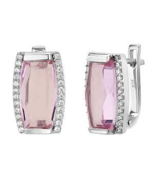 Серебряные серьги с морганитом – Mirserebra925.ru