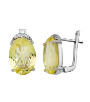 Серебряные серьги с лимонным топазом – Mirserebra925.ru