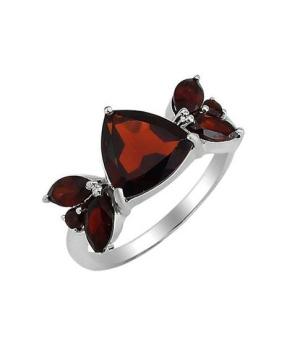 Серебряное кольцо с гранатом – Mirserebra925.ru