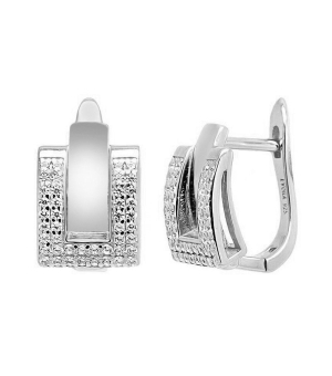 Серебряные серьги с цирконом ‒ Mirserebra925.ru