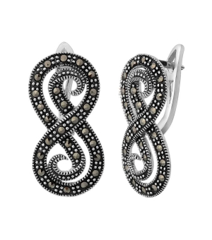 Серебряные серьги с марказитом ‒ Mirserebra925.ru