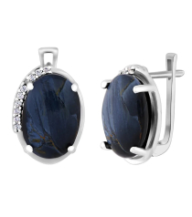 Серебряные серьги с питерсит ‒ Mirserebra925.ru