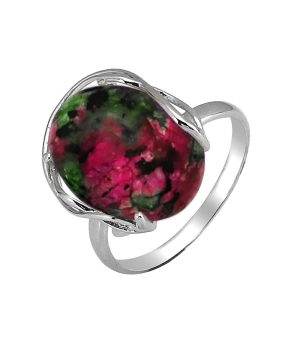 Серебряное кольцо с цоизитом ‒ Mirserebra925.ru