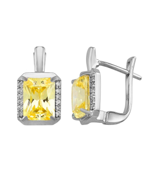 Серебряные серьги с цирконом ‒ Mirserebra925.ru