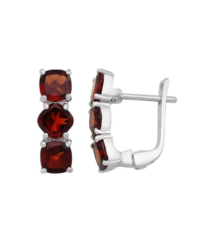 Серебряные серьги с гранатом – Mirserebra925.ru