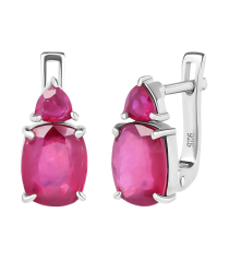 Серебряные серьги с рубином – Mirserebra925.ru