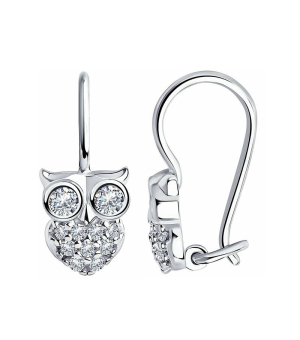 Серебряные серьги с цирконом ‒ Mirserebra925.ru