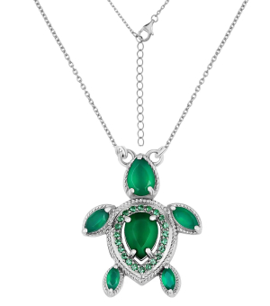 Серебряное колье с зеленым агатом – Mirserebra925.ru