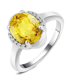 Серебряное кольцо с цитрином – Mirserebra925.ru