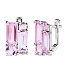 Серебряные серьги с морганитом – Mirserebra925.ru