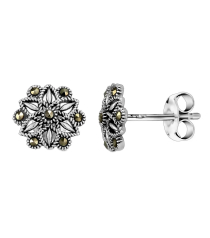 Серебряные серьги с марказитом ‒ Mirserebra925.ru