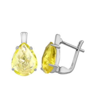 Серебряные серьги с лимонным топазом – Mirserebra925.ru