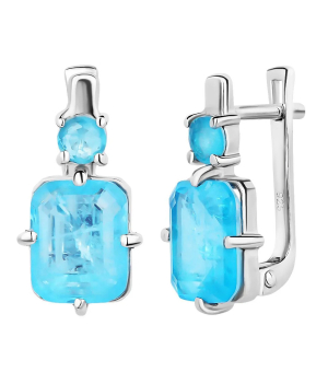 Серебряные серьги с турмалином ‒ Mirserebra925.ru