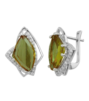 Серебряные серьги с султанитом ‒ Mirserebra925.ru