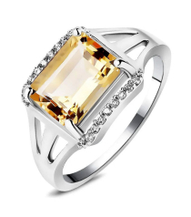 Серебряное кольцо с цитрином – Mirserebra925.ru