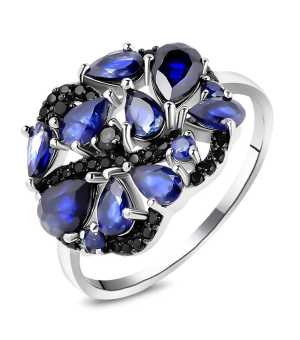 Серебряное кольцо с сапфиром – Mirserebra925.ru