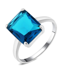 Серебряное кольцо с лондон топазом кварц ‒ Mirserebra925.ru