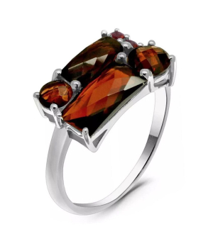 Серебряное кольцо с гранатом – Mirserebra925.ru