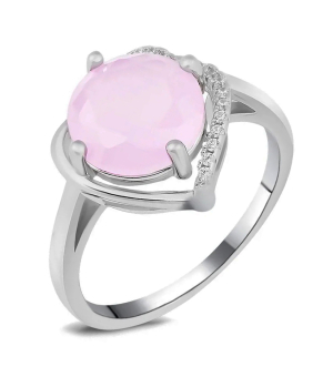 Серебряное кольцо с розовым кварцем – Mirserebra925.ru