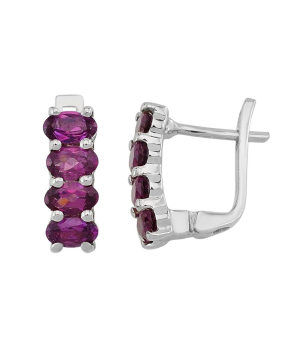 Серебряные серьги с родолитом – Mirserebra925.ru