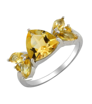 Серебряное кольцо с цитрином – Mirserebra925.ru