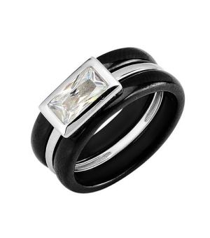 Кольцо из керамики с серебром ‒ Mirserebra925.ru