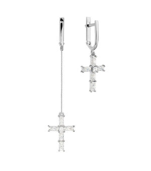 Серебряные серьги с цирконом ‒ Mirserebra925.ru