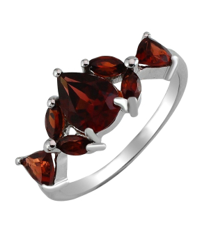 Серебряное кольцо с гранатом – Mirserebra925.ru