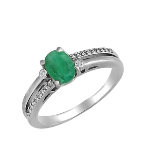 Серебряное кольцо с изумрудом – Mirserebra925.ru