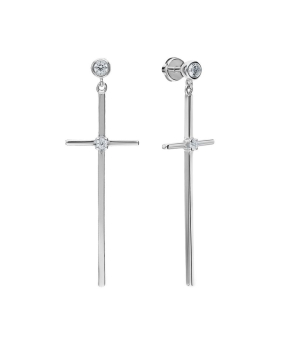 Серебряные серьги с цирконом ‒ Mirserebra925.ru