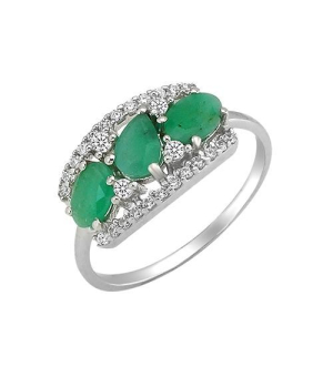 Серебряное кольцо с изумрудом – Mirserebra925.ru