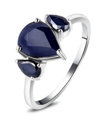 Серебряное кольцо с сапфиром – Mirserebra925.ru