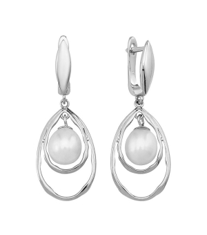 Серебряные серьги с жемчугом ‒ Mirserebra925.ru