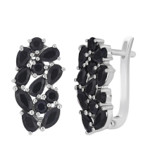 Серебряные серьги с сапфиром – Mirserebra925.ru